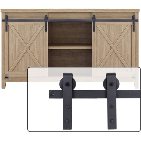 183CM/6FT Quincaillerie Kit de Rail pour Porte Double Coulissante Mini Rail Porte Coulissante pour Placard