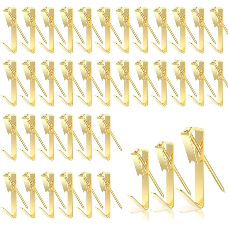 184 Pièces Crochet pour Cadre Photo, Kit de Crochets D'Image Crochet 3 Tailles de 20 / 30 / 50 LB, Crochets avec Clous pour Photos Lourdes/Cadres