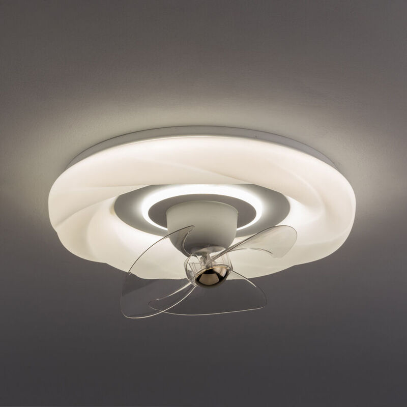 Senderpick - 18,5 pouces 3 couleurs plafonnier dimmable intégré Fan light + télécommande