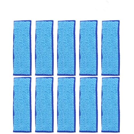 185 x 70mm 10 Stück Weiche Mikrofaser Wischpads Waschbar und Wiederverwendbare Mop Tuch für 240/241(Blau)
