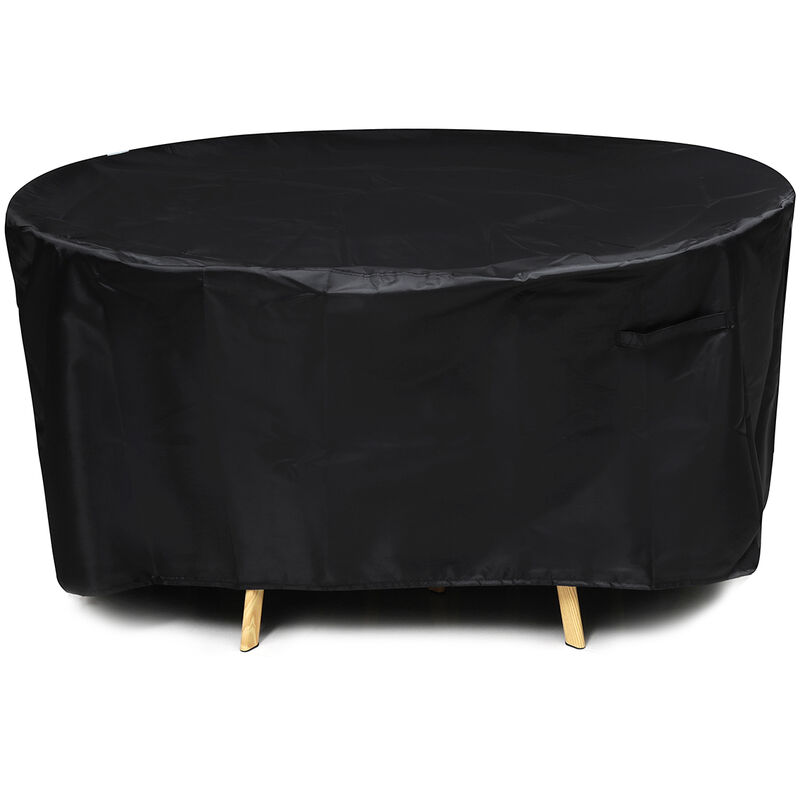 Tiga - 185*65cm Couverture de meubles de patio Housse de table ronde UV durable imperméable noir