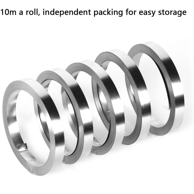 2 Rotoli Nastro Nichelato Per Saldature Batterie - 8mm X 0.1mm, 10m Cadauno, Per 18650 E Litio - Foto 2