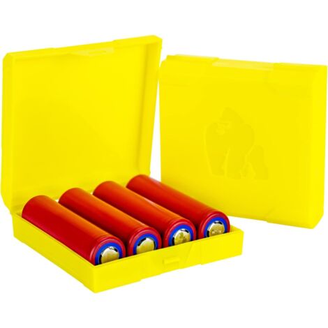 18650 BATTERIA CASSA DI STOCCAGGIO SCATOLA GIALLA PER 4 PEZZI SOLID
