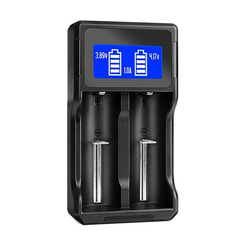 18650 Chargeur de Batterie avec Adaptateur, lcd Chargeur Accu 18650 pour 26650 22650 20700 17670 17500 16340 (RCR123) 14500 10440 Ni-MH Ni-CD a aa