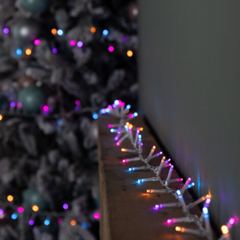 18.7m 750 LED TreeBrights Christmas String Lights with Timer in Rainbow on Clear Cable