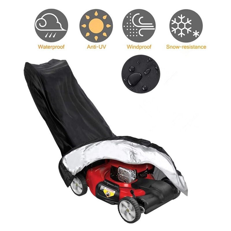 188 x 99 x 64 cm)Housse pour tondeuse à gazon, étanche, anti-poussière et anti-UV, en 190T, avec cordon de serrage et sac de rangement pour
