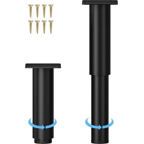 18cm Pied Cuisine Réglables，Noir，2 Pièces Pieds de Meubles Réglables, Hauteur Réglable est de 0 à 150 mm,Pieds d'armoire avec des Vis