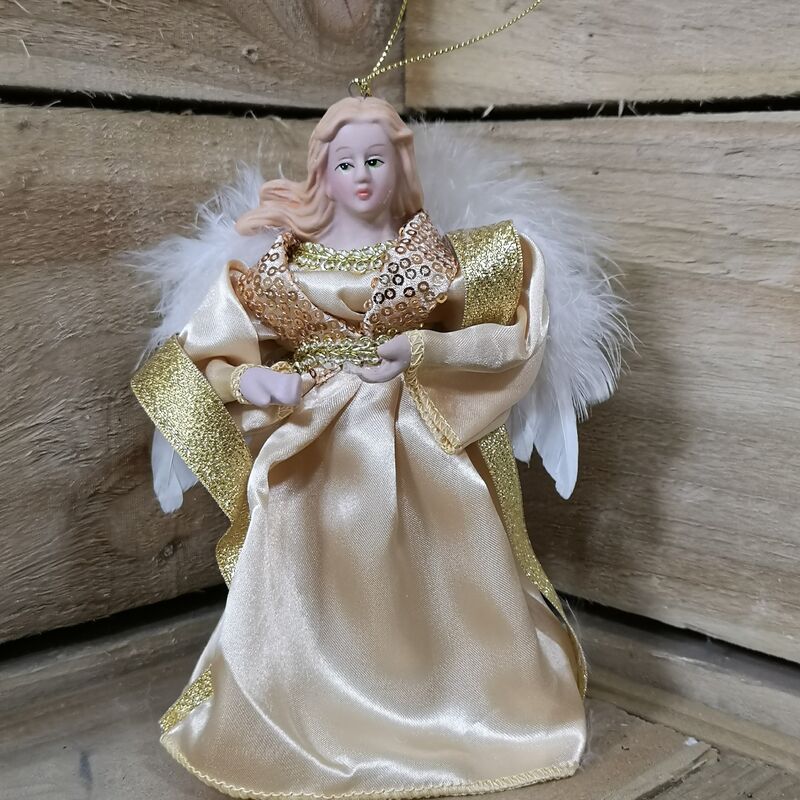 18cm Christmas Tree Top Topper Angel In Gold - Premier