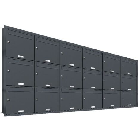 18er Briefkasten Anlage Unterputz Montage RAL 7016 Anthrazit