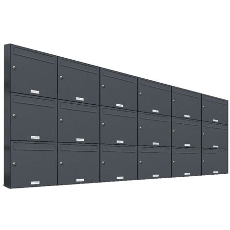18er Briefkasten Anthrazit Anlage 18 Fach Wandbriefkasten Postkasten