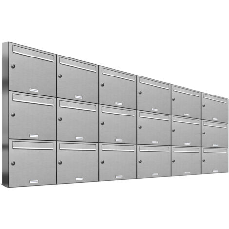 18er Edelstahl Briefkasten Anlage 18 Fach Wandbriefkasten Postkasten