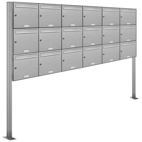 18er V2A Edelstahl Standbriefkasten Anlage Freistehend