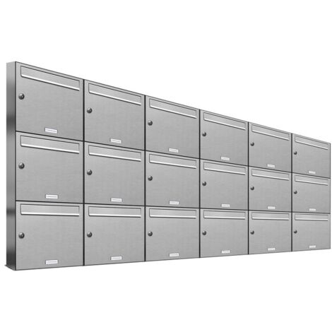 18er V2A Edelstahl Wandbriefkasten Anlage 18 Fach Briefkasten Postkasten