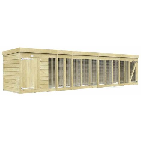 18ft x 4ft Dog Kennel and Run - Wood - L127 x W533 x H127 cm
