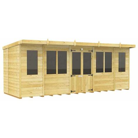 18ft x 6ft Pent Summer House - Wood - L178 x W533 x H201 cm