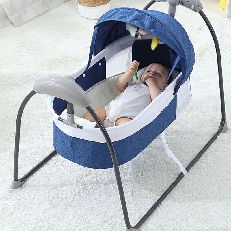 18KG Transat électrique Auto-Swing Musique Lit bébé Lit d'enfant avec moustiquaire