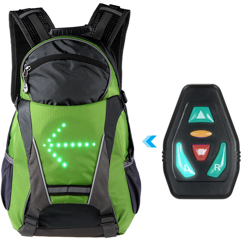 Asupermall - 18L Fahrrad Fahrrad Rucksack LED Blinker Reflektierende Tasche Outdoor Sicherheitspaket Nachtreiten Camping auf der Flucht