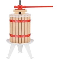 18L Presse à fruits incl. torchon pour pressoir vin fruit chêne cidre de pommes