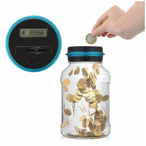 1.8L Tirelire Electronique,Tirelire Originale Numérique Tirelire EUR Compteur Tirelire Enfant avec LCD