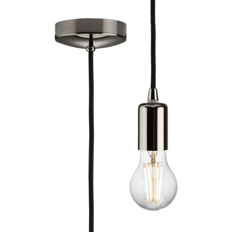 1.8m E27 Contemporary Pendant Set - Black Nickel 230V IP20 80W