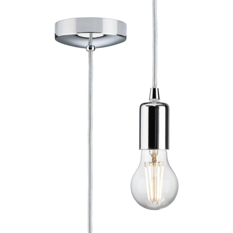 1.8m E27 Contemporary Pendant Set - Polished Chrome 230V IP20 80W