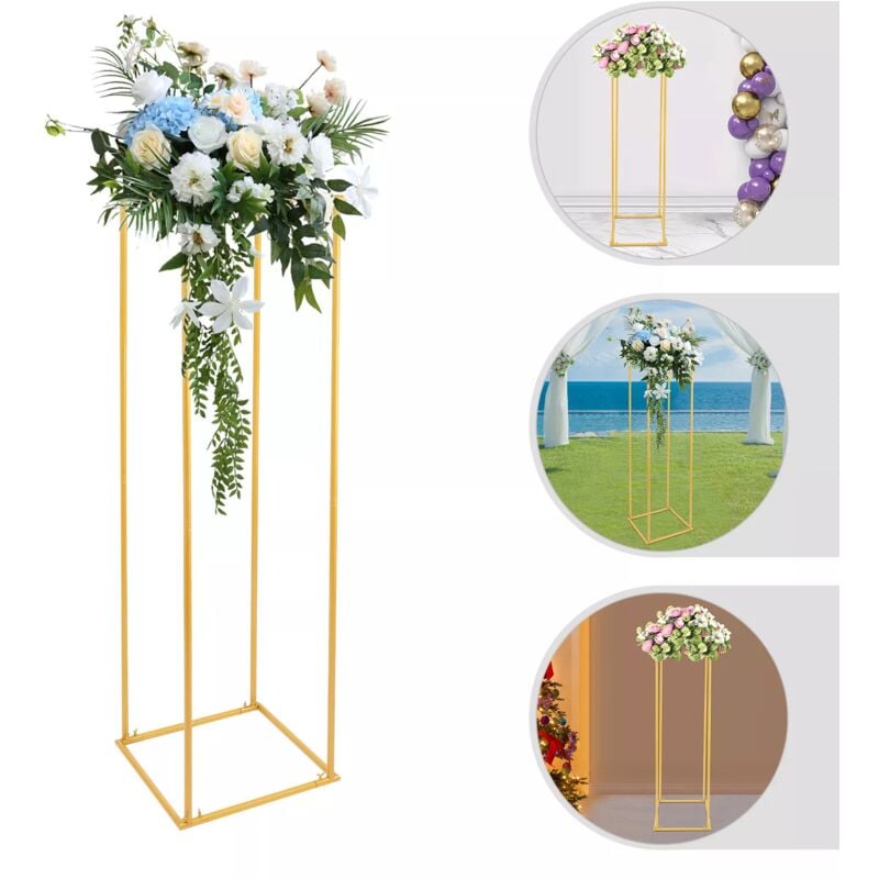Gojoy - 1.8M Support De Fleurs En Métal Doré Piédestal Décoration De Table Décor De Mariage De Fête
