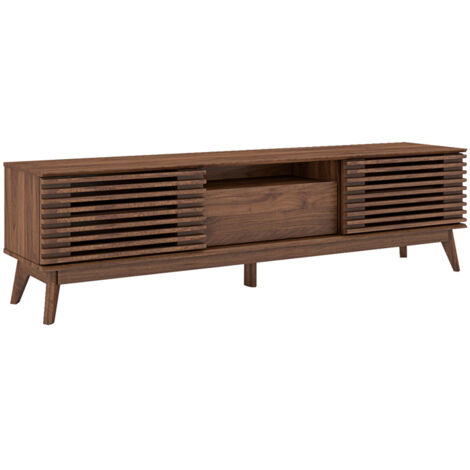 1.8m TV Cabinet - MDF - L40 x W179 x H50 cm - Dark Columbian Walnut