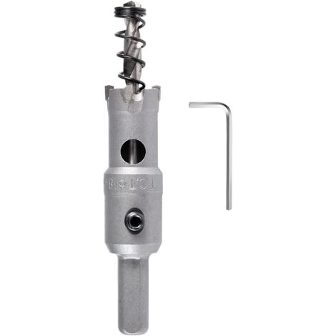 18mm Foret de scie cloche en carbure , Coupe-trou en carbure de tungstène, coupe-trou industriel pour l'acier inoxydable, le métal, le fer, l'alliage, le cuivre, le bois et les plastiques