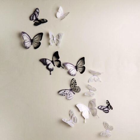 18PCS 3D Butterfly Wall Stickers Decals Removable Room Mural Decals Decoration for Kids Bedroom Classroom Party Decor DIY Gift