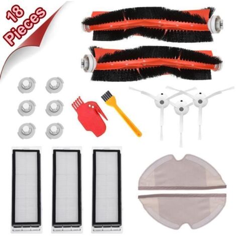 18PCS Aspirateur Pièces de rechange Brosse latérale Filtre Pr Xiaomi Mi Robot Roborock S50 S51