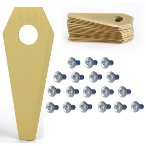 18pcs Lames de Rechange pour Bosch Titane Accessoires pour Tondeuses Robot+ 18Pcs Vis, Lame de Rechange pour Robot Tondeuse Lame Compatible avec Bosch Tondeuse