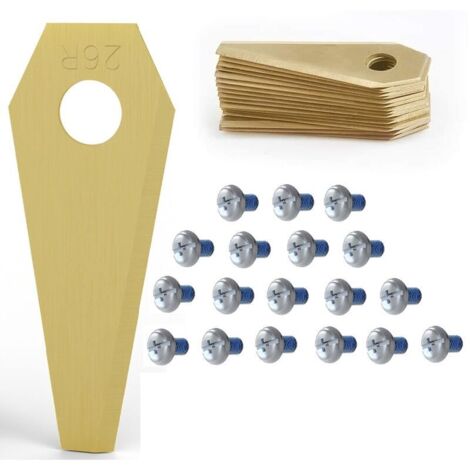18pcs Lames de Rechange pour Bosch Titane Accessoires pour Tondeuses Robot+ 18Pcs Vis, Lame de Rechange pour Robot Tondeuse Lame Compatible avec Bosch Tondeuse