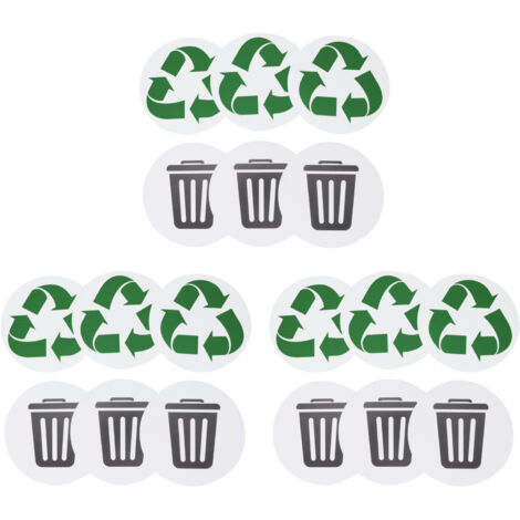 18Pcs Recyclable Environmental Label Trash Recycle SelfAdhesive Home Outdoor Waterproof Label