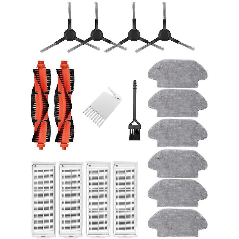 18pcs Roboter-Staubsauger-Zubehör für Xiaomi Mijia Stytj02ym Schwarz