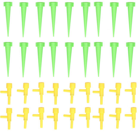 18PCS Self Watering Spikes Automatic Plant Watering Devices with Control Valve SwitchGreen