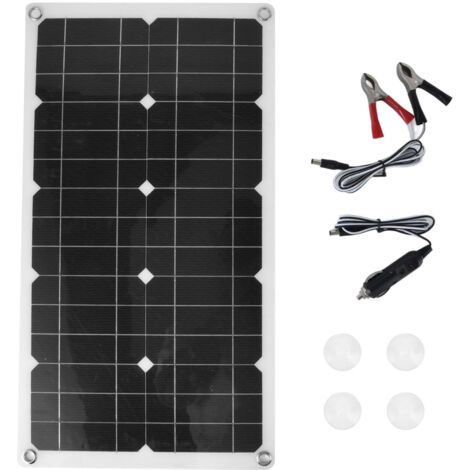 18V 100W Panneau solaire étanche Panneau de charge solaire Chargeur de batterie extérieur pour bateau de voiture domestique