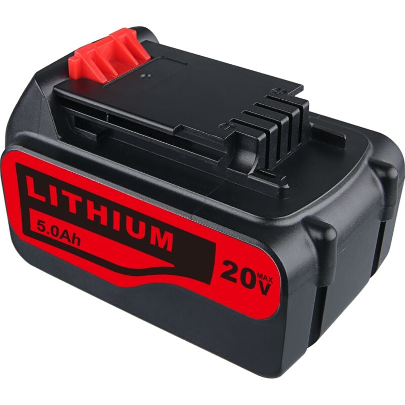 18V 5.0Ah Batterie Li-Ion pour black+decker les Travaux de Bricolage - Compatible avec les Outils 18 v Bricolage et Jardin, asuncell 20V Max