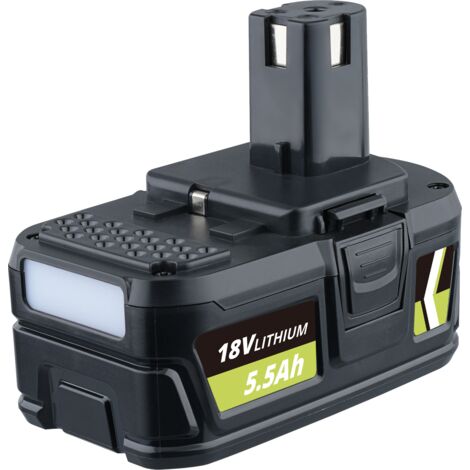 18V 5.5Ah Batterie de rechange pour Ryobi one+ Batterie 18V RB18L50 RB18L40 RB18L25 RB18L15 RB18L13 P108 P107 P122 P104 P105 P102 P103 avec indicateur de charge LED
