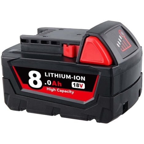PDSTATION 18V 8,0 Ah Für Milwaukee M18 Ersatz Batterie 48-11-1860 48-11-1890 M18B6 Batterie
