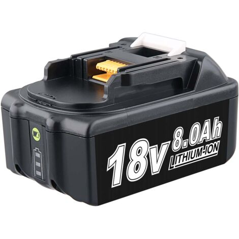 18V 8,0 Ah Li-ION Akku für Makita BL1850B BL1860B BL1860 BL1850 BL1830 BL1840B BL1845 BL1835 BL1815 LXT-400 mit LED Anzeige Elektrowerkzeug Akku