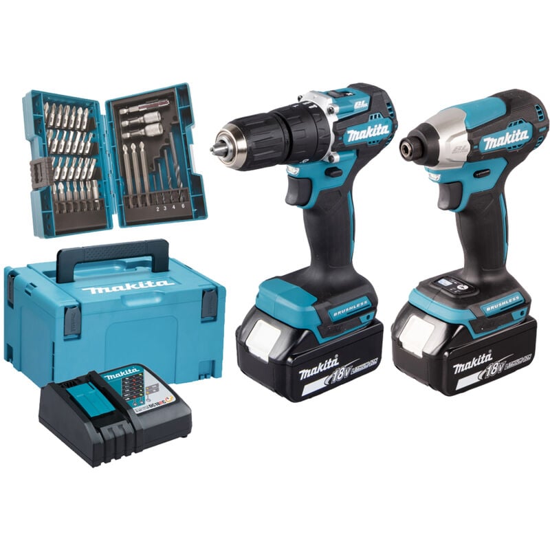 Image of Makita - Akku-Set 18V (DTD157Z + DHP487Z + DC18RC + 2x BL1830B) im makpac