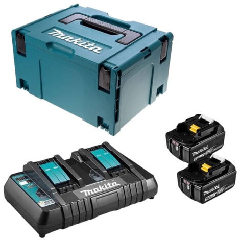 18V Li-Ion Energy Pack (2x5,0 Ah) mit Doppel-Ladegerät in MAKPAC - MAKITA 197629-2