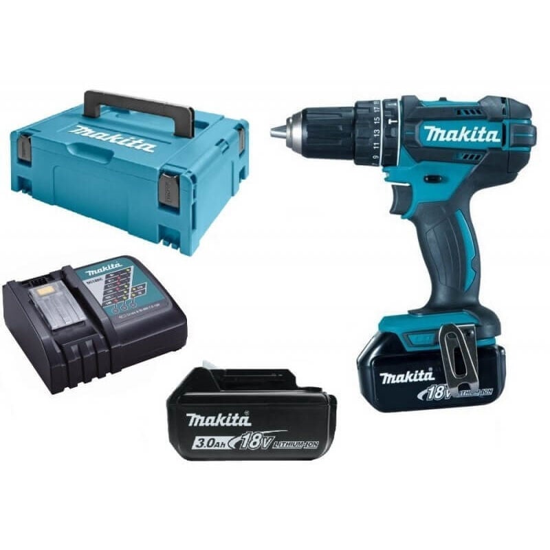 18V LXT Schlagbohrmaschine (2x3,0 Ah) in MAKPAC - MAKITA DHP482RFJ