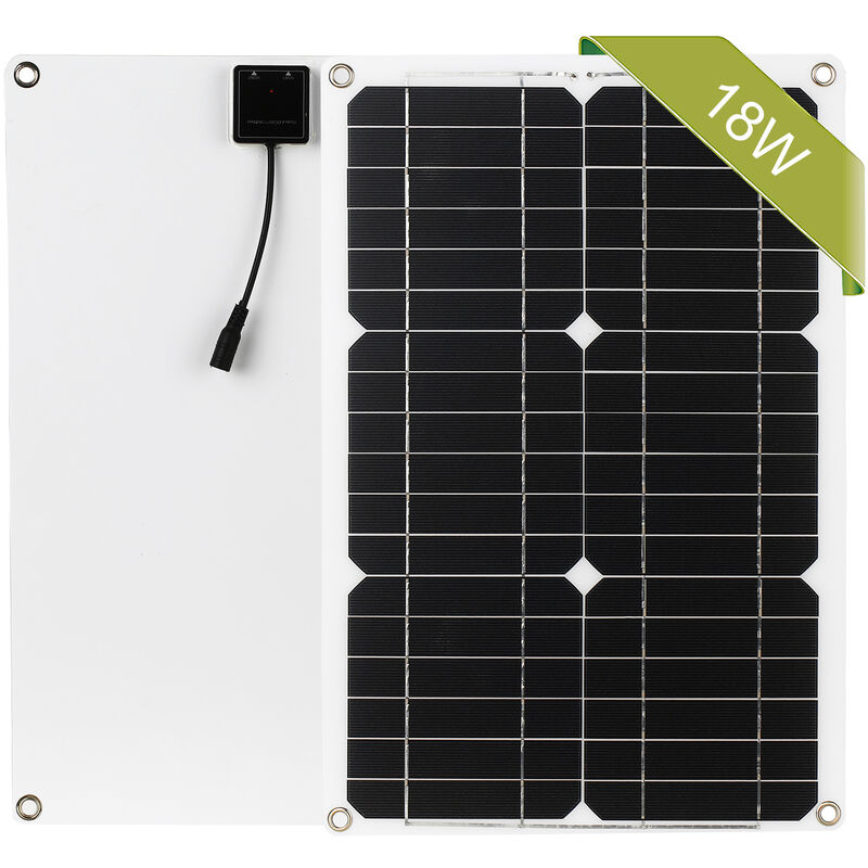 18W 12V Solar Panel Kit Dual USB Port Off Grid Monocrystalline Module with SAE Connection Cable Kits,model:Black Dual-USB without Comtroller