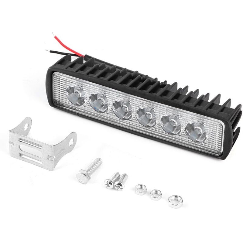Image of 18W 800LM Arbeitsscheinwerfer 6LED Nebelscheinwerferleiste für Motorrad, Geländewagen, LKW, Auto