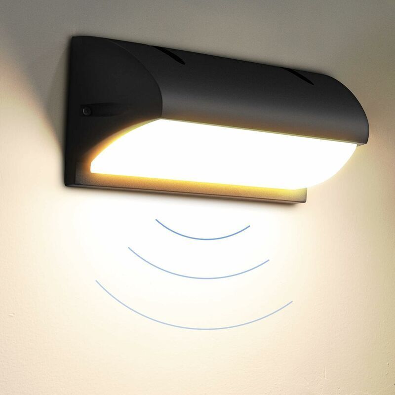 18W Applique murale extérieure avec détecteur de mouvement,Applique murale intérieures/extérieures moderne, 3000K IP65, Applique extérieure pour