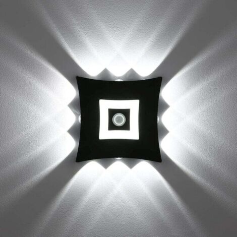 18W LED Applique Murale Extérieur Intérieur Moderne avec Détecteur de Mouvement PIR, Éclairage Mural Étanche IP65, Applique Murale en Aluminium Blanc 6000K pour Jardin, Noir