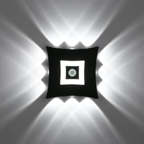 18W LED Applique Murale Extérieur Intérieur Moderne avec Détecteur de Mouvement PIR, Éclairage Mural Étanche IP65, Applique Murale en Aluminium Blanc Froid 6000K pour Jardin, Noir-