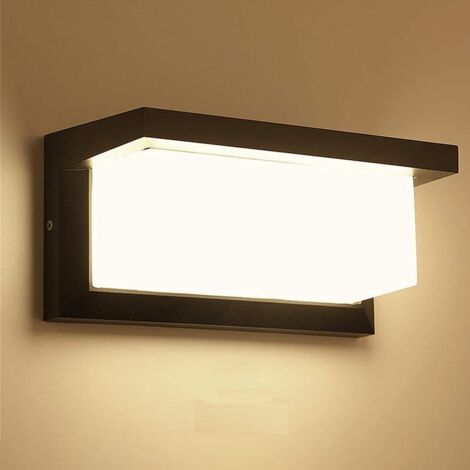 18W Led Applique Murale Lampe Extérieur, 6000K Blanc Froid, Luminaire Ip65 Étanche Moderne Aluminium Lumière Éclairage Decorative
