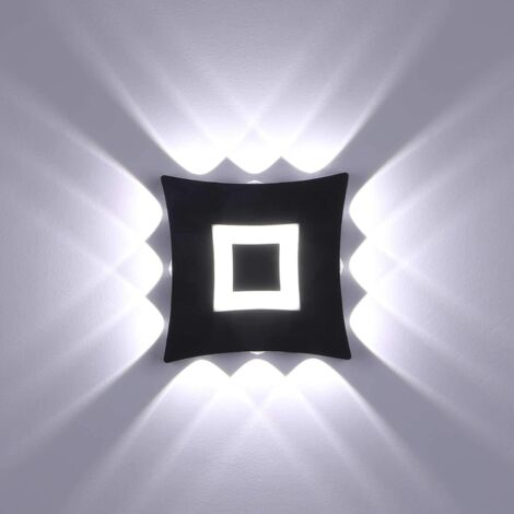 18W Moderne COB LED Außenwandleuchte, IP65 wasserdichte Aluminium-Wandlampe, 6000K Kaltweißes Licht, für Gartenflur Schlafzimmer, Schwarz